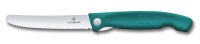 Swiss Classic, Picknick Messer, 11cm, Wellen, grün, Box