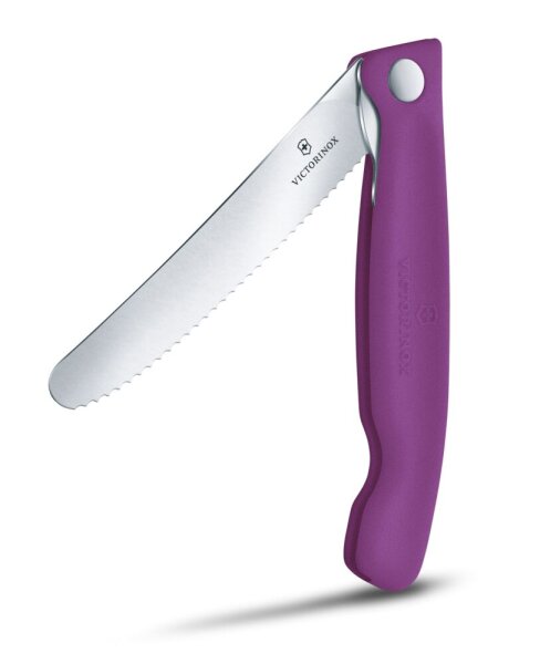 Swiss Classic, Picknick Messer, 11cm, Wellen, violett, Box