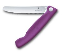 Swiss Classic, Picknick Messer, 11cm, Wellen, violett, Box