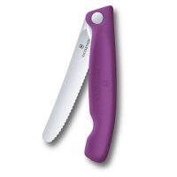 Swiss Classic, Picknick Messer, 11cm, Wellen, violett, Box