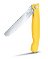 Swiss Classic, Picknick Messer, 11cm, Wellen, gelb, Box