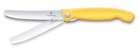 Swiss Classic, Picknick Messer, 11cm, Wellen, gelb, Box