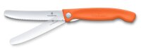 Swiss Classic, Picknick Messer, 11cm, Wellen, orange, Box