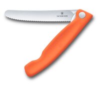 Swiss Classic, Picknick Messer, 11cm, Wellen, orange, Box