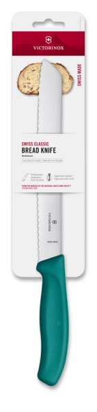 Swiss Classic, Brotmesser, 21cm, Wellen, grün, Blister