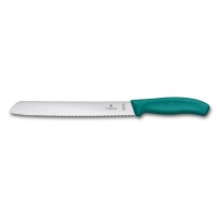 Swiss Classic, Brotmesser, 21cm, Wellen, grün, Blister
