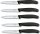 6x Swiss Classic, Gemüsemesser, 10cm, Wellen, schwarz