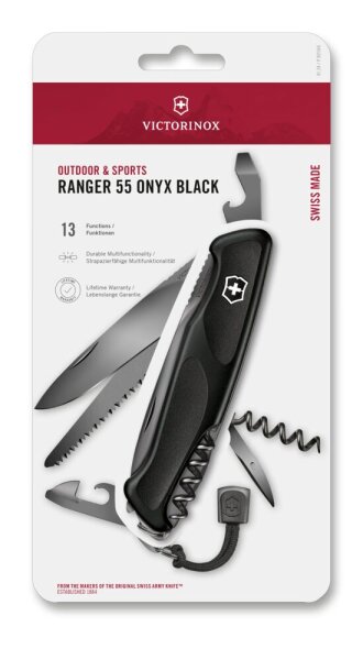Ranger 55 Onyx Black, 130 mm, schwarz, Blister
