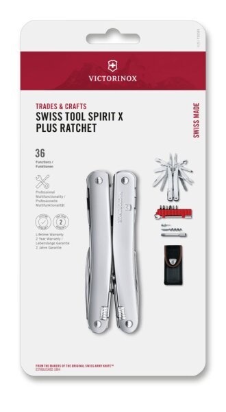 Swiss Tool Spirit X Plus Ratchet, silber, Blister