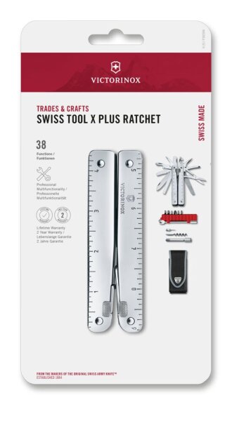 Swiss Tool X Plus Ratchet, silber, Blister