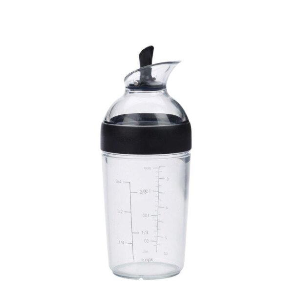 Salatdressing Shaker 240ml transparent/schwarz Ø 6 x H 17 cm