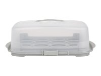Kuchentransportbox 44,5x 31,5x14,5 cm transparent / grau