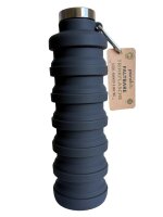 Trinkflasche 700ml faltbar Silikon schwarz