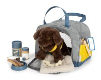 Hund mit Tasche und Pflege-Set