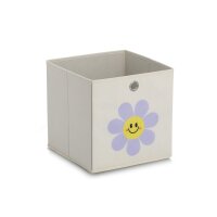 Aufbewahrungsbox Happy Flower Vlies 28x28x28cm creme