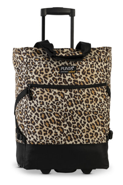Einkaufstrolley Print Schwarz/Dunkelbraun, 33 L | Shopping-Roller mit Rädern