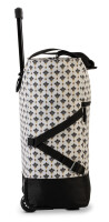 Einkaufstrolley Print Beige/Marineblau, 33 L | Shopping-Roller mit Rädern
