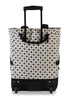 Einkaufstrolley Print Beige/Marineblau, 33 L | Shopping-Roller mit Rädern