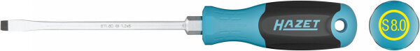 HAZET Schraubendreher "811"Schlitz, Rundklinge, rutschfester