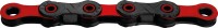 KMC Kette DLC12, 12-fach, 126 Glieder, black/red, waxed