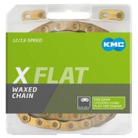 KMC Kette X-Flat, Sram 12-/13-fach, 126 Glieder, Ti-N Gold, waxed