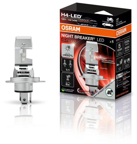 OSRAM Hauptlampe "Night Breaker LED SPEED 450"H4, LED, 12 V,