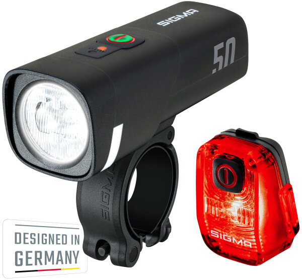 SIGMA SPORT Leuchten-Set "Aura 50 / Hiro 10""SB-verpackt, US