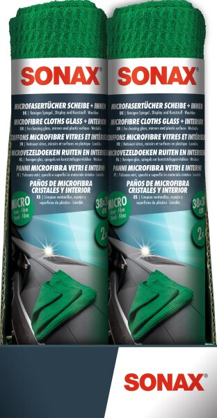 SONAX Microfasertuch "Scheibe+Innen"38 x 38 cm, waschbar bei