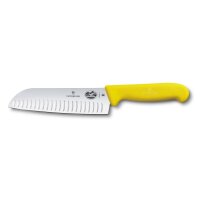 Fibrox, Santokumesser, 17cm, gerade, Kullenschliff, gelb,...