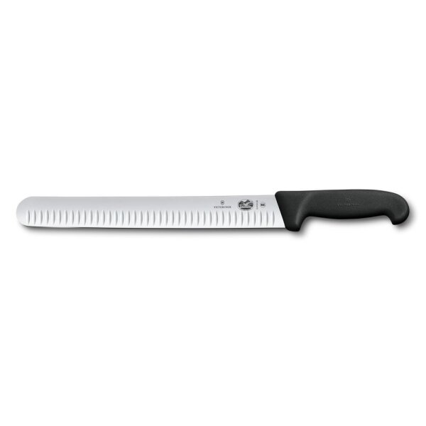 Fibrox, Schinkenmesser, 30cm, Kullenschliff, schwarz, Blister