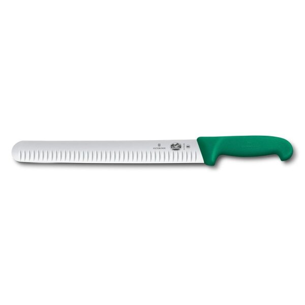 Fibrox, Schinkenmesser, 30cm, Kullenschliff, grün, Blister