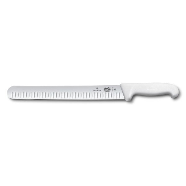 Fibrox, Schinkenmesser, 30cm, Kullenschliff, weiß, Blister