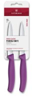 Swiss Classic, Gemüsemesser, 2 Stück, 10cm, Welle/gerade, violett,B