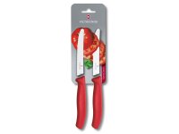 Swiss Classic, Tomaten-& Tafelmesser, 2 Stk, 11cm, Wellenschliff, rot, B