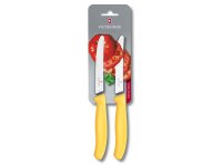 Swiss Classic, Tomaten-& Tafelmesser, 2 Stk, 11cm, Wellenschliff, gelb, B