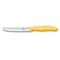 Swiss Classic, Tomaten-& Tafelmesser, 2 Stk, 11cm, Wellenschliff, gelb, B