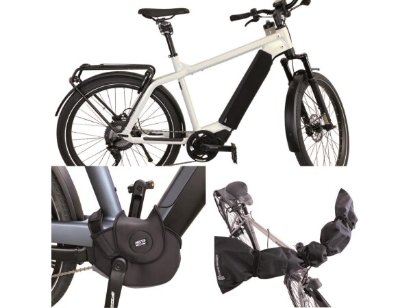 NC-17 Connect E-Bike Cover 3er Set schwarz (1x Motor Cover 4.0, 1x Unterrohr-Thermocover 5.S 625, 1x Lenker Cover 2.0)