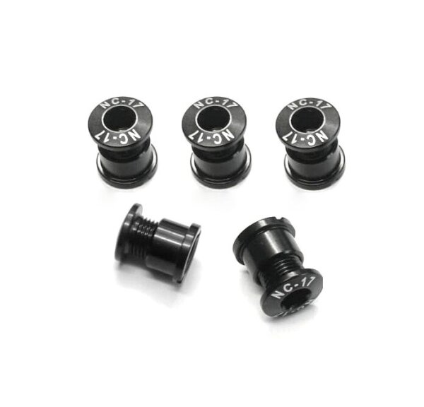 NC-17 Kettenblattschraube, 4u.5 Loch, 5er Set, CNC, AL-7075 T6, schwarz