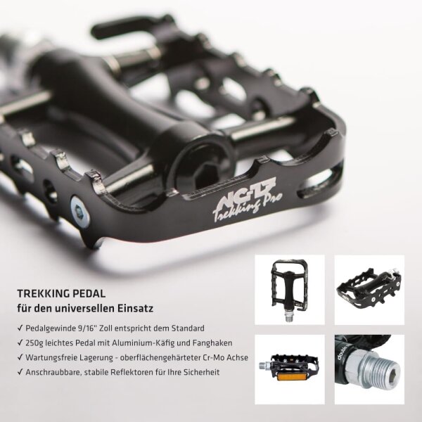 NC-17 Plattformpedal Trekking Pro, Alu, Präzisionslager, schwarz (VG:117008)