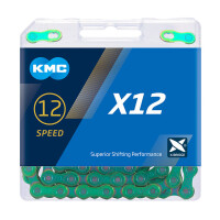 KMC Kette X12, 12-fach, 126 Glieder, Aurora-Green