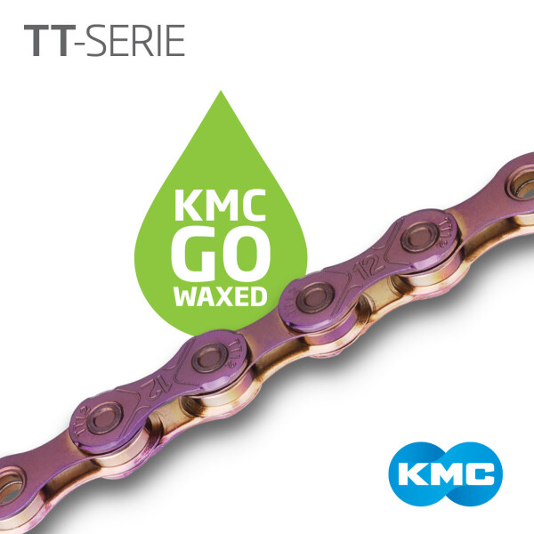KMC Kette TT12, 12-fach, 126 Glieder, Neochrome, waxed