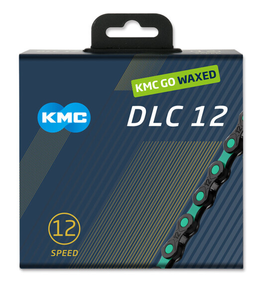 KMC Kette DLC12, 12-fach, 126 Glieder, black/celeste, waxed