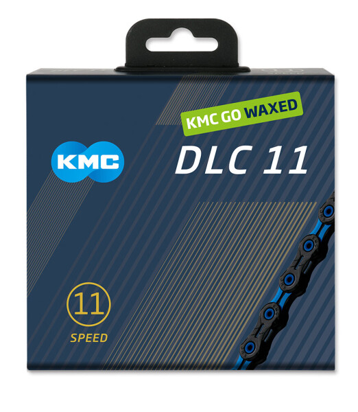 KMC Kette DLC11, 11-fach, 118 Glieder, black/blue, waxed