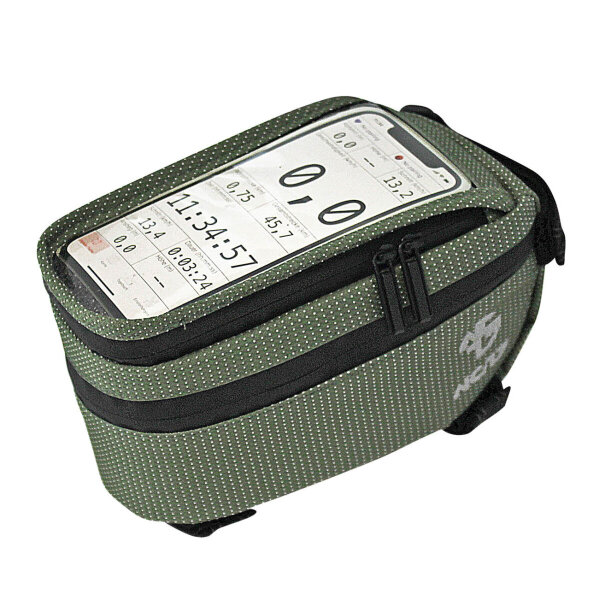 NC-17 Connect Smartphone Seitenlader Tasche für Oberrohr, Klettverschluss, grün
