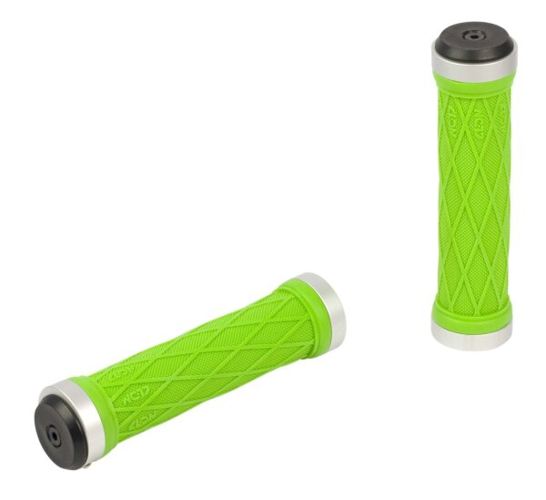 NC-17 Griff S-Pro Lock On Take Control II, Griffgummi grün, Alu Klemmring silber