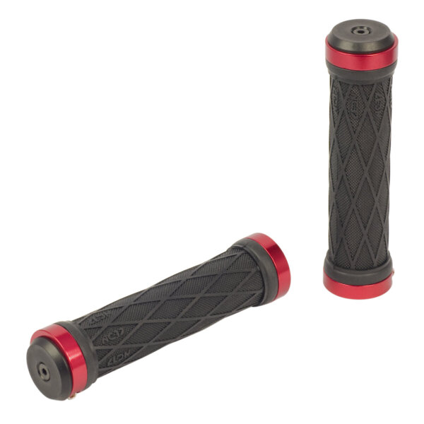 NC-17 Griff S-Pro Lock On Take Control II, Griffgummi schwarz, Alu Klemmring rot