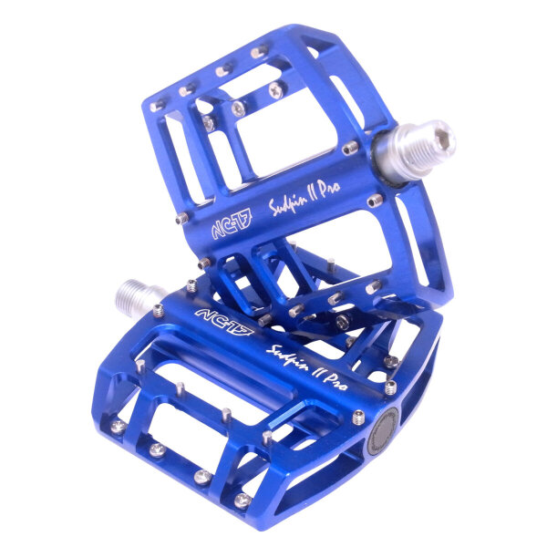 NC-17 Plattformpedal Sudpin II Pro CNC, Alu, Kugellager, blau