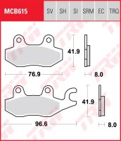 TRW Bremsbelag "MCB 615"Satz