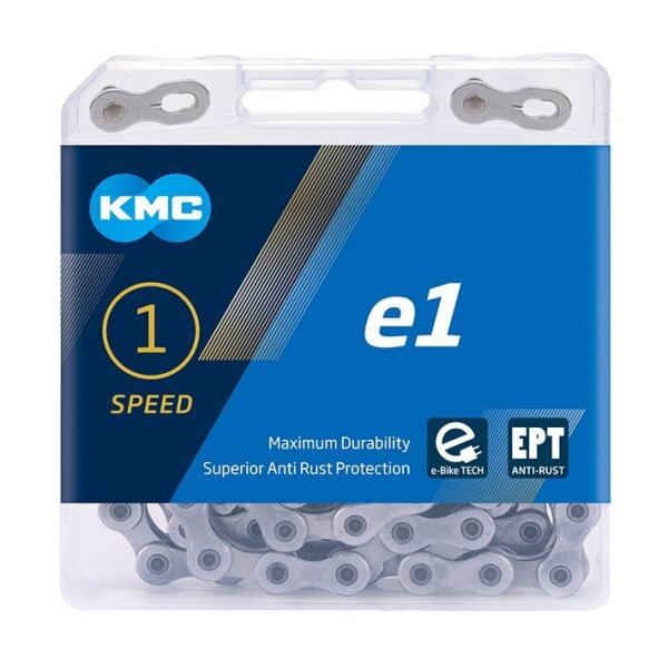 KMC Kette e1 EPT, 1-fach/singlespeed, 110 Glieder, dark silver, waxed (VG: 200150)