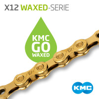 KMC Kette X12, 12-fach, 126 Glieder, Ti-N Gold, waxed,...